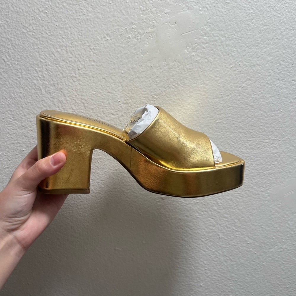 Gold Women's Platform Mules